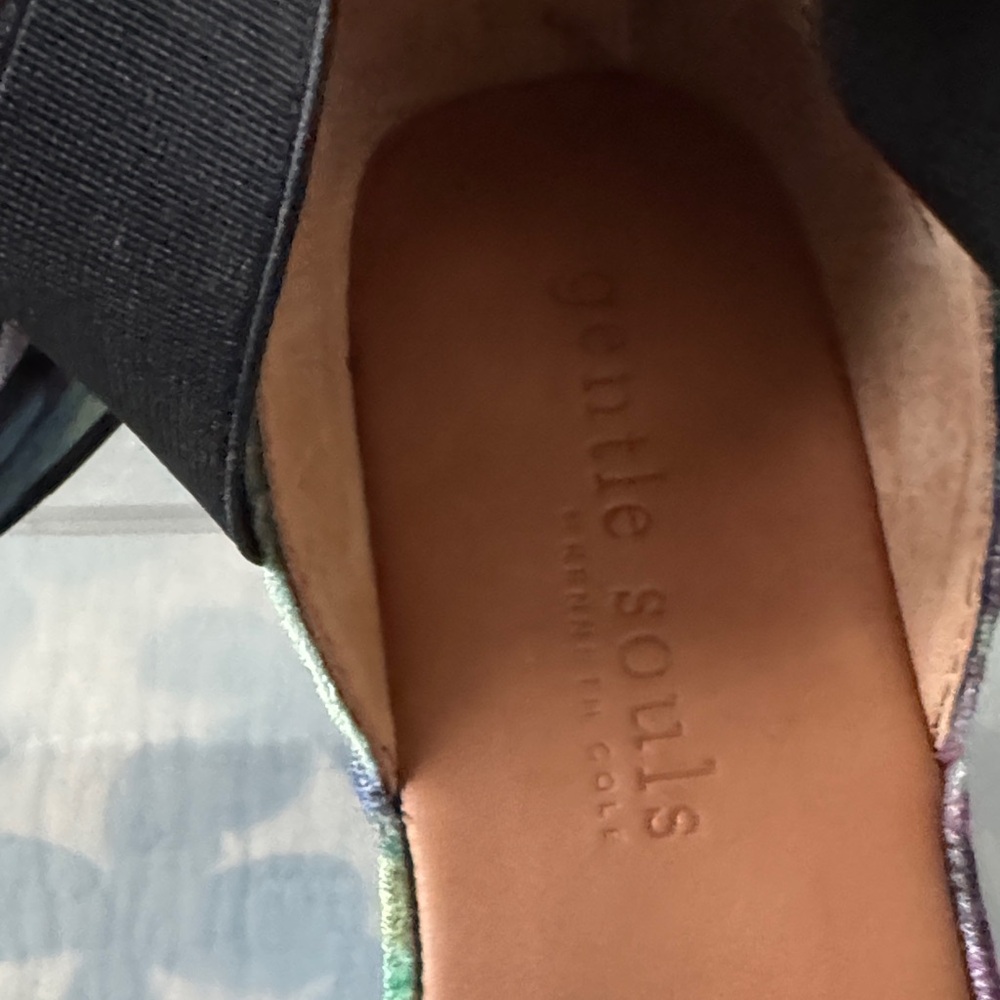 Gentle Souls Women's Black and Multicolor Flats
